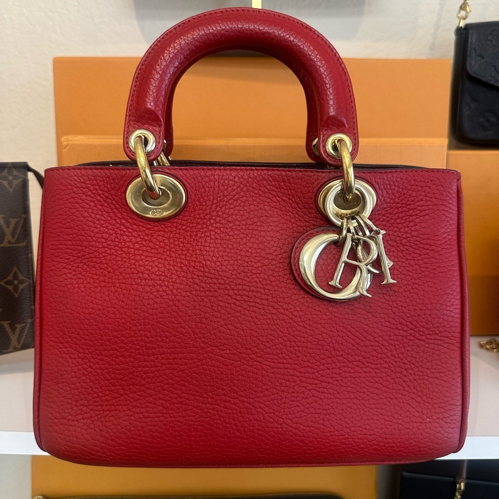 Dior Cherry Red Leather Bag